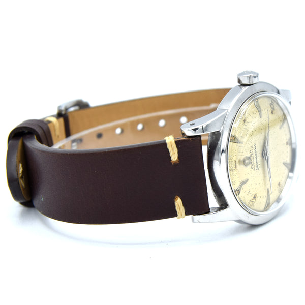 1950 Omega Seamaster Original Condition Automatic Bumper with Arabic Numerals and Arrow Markers in Stainless Steel Model 2577