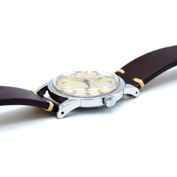 1950 Omega Seamaster Original Condition Automatic Bumper with Arabic Numerals and Arrow Markers in Stainless Steel Model 2577