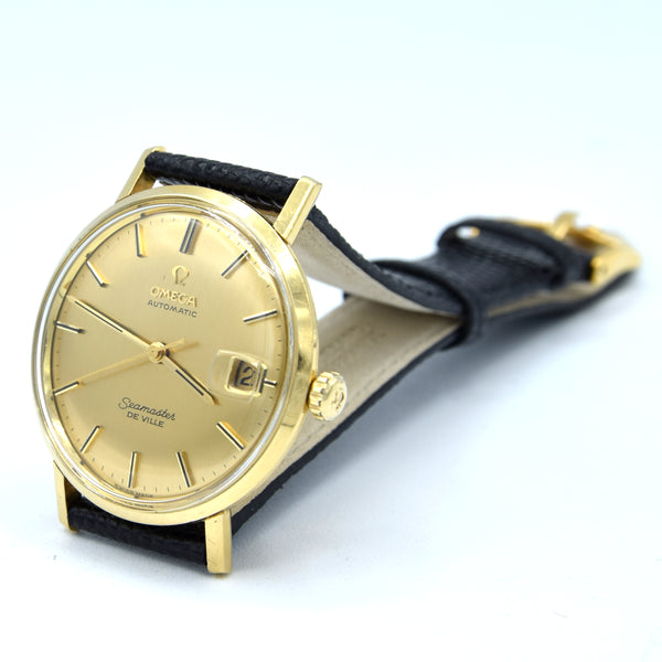 1967 Omega Automatic Seamaster De Ville Date Model 166.3020 in Solid 18ct Gold Rare french Market