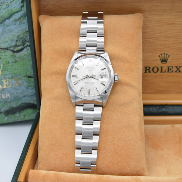 1971 Rolex Oyster Perpetual Date Model 1500 with Rare satin Silver