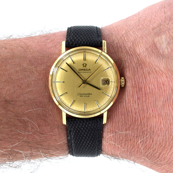 1967 Omega Automatic Seamaster De Ville Date Model 166.3020 in Solid 18ct Gold Rare french Market