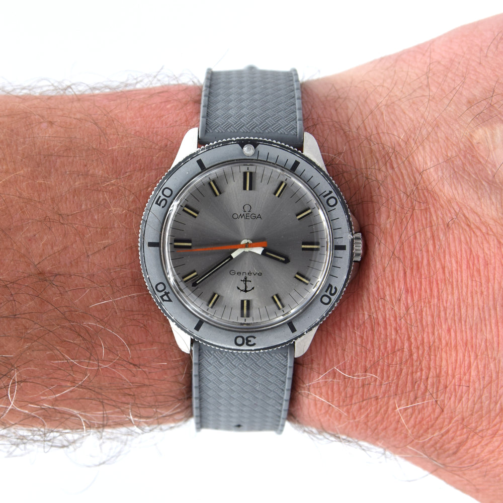 1969 Omega Geneve "Admiralty"  Model 135.042 Manual Wind Rare Italian market "Ancora"