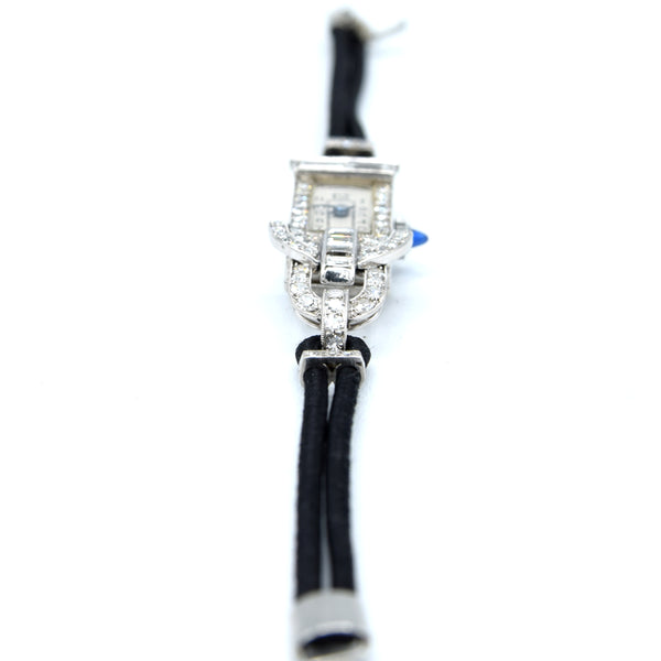 1930s Ladies art deco exquisite platinum and diamond cocktail watch Goldsmiths & Silversmiths Articulated Lugs