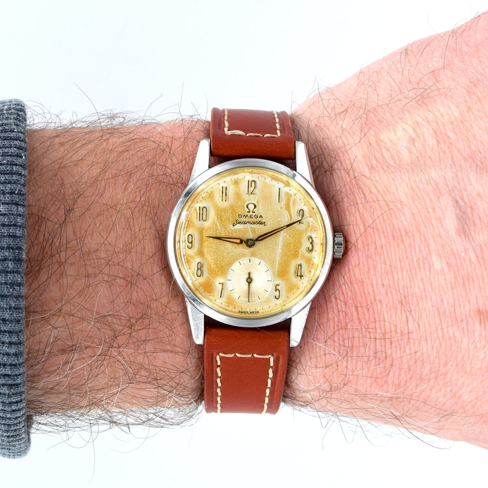 1961 Classic Omega Seamaster All Original rare Arabic dial patina with Sub Seconds Model 14389 in Stainless Steel