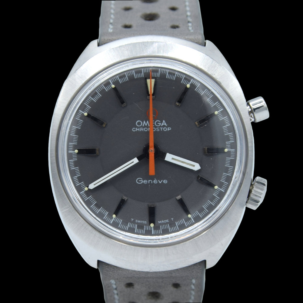 1969 Omega Chronostop Genéve Model 145.009 with Grey Sloped Dial in Stainless Steel