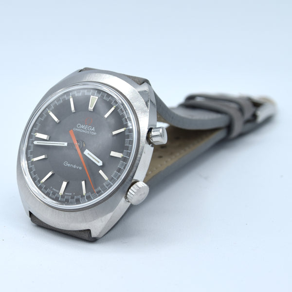 1969 Omega Chronostop Genéve Model 145.009 with Grey Sloped Dial in Stainless Steel