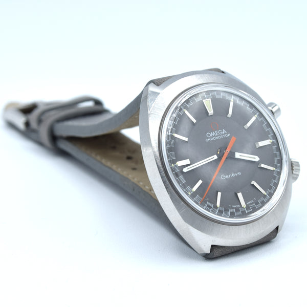 1969 Omega Chronostop Genéve Model 145.009 with Grey Sloped Dial in Stainless Steel