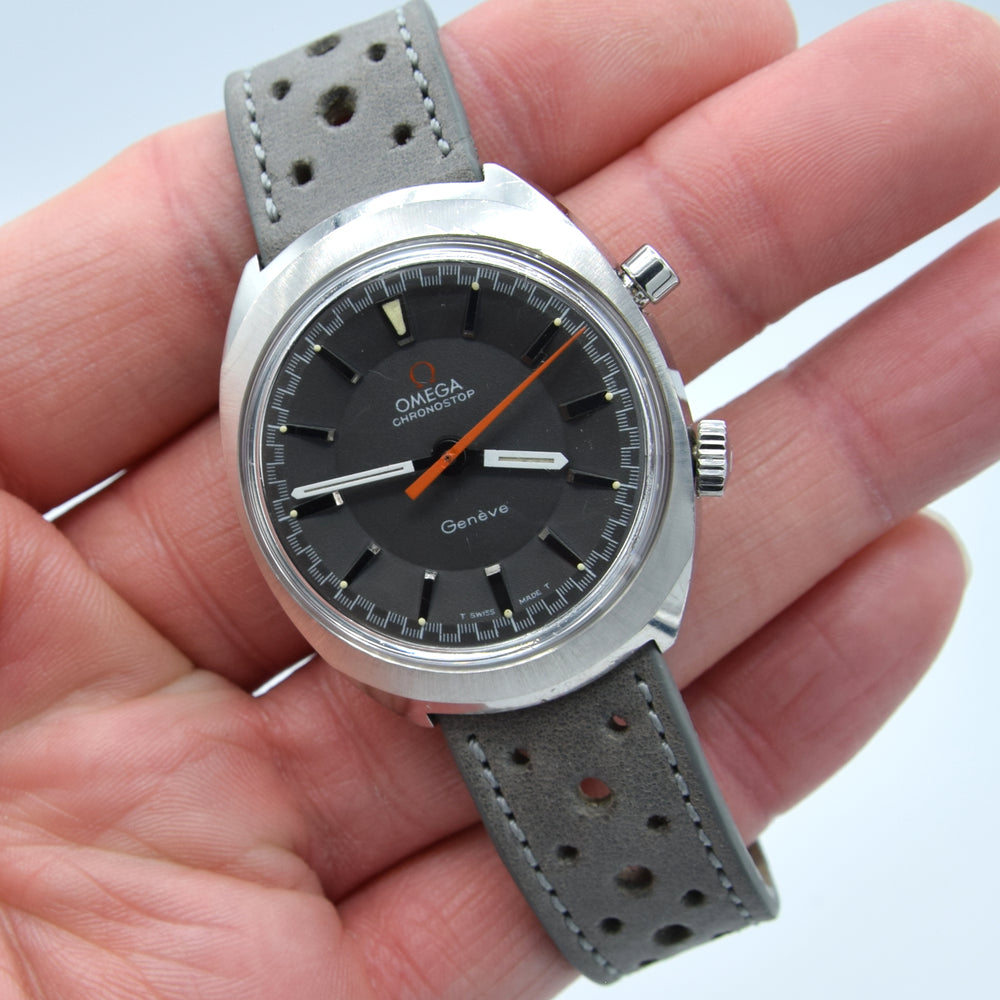 1969 Omega Chronostop Genéve Model 145.009 with Grey Sloped Dial in Stainless Steel