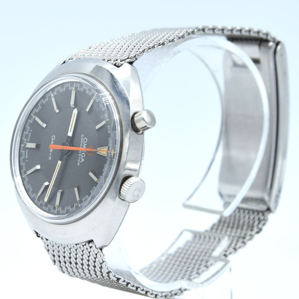 1967 Omega Chronostop Genéve Model 145.010 'Drivers' with Grey Sloped Dial in Stainless Steel on mesh bracelet
