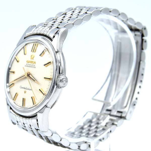 1959 Omega Constellation with original onyx inserted batons Model 14381 on Beads of Rice Bracelet