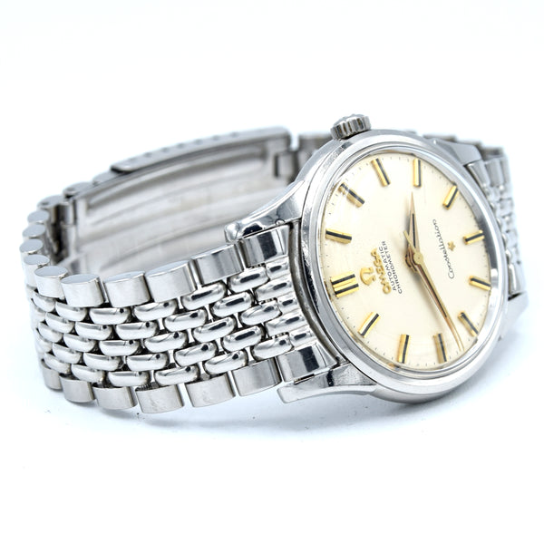 1959 Omega Constellation with original onyx inserted batons Model 14381 on Beads of Rice Bracelet