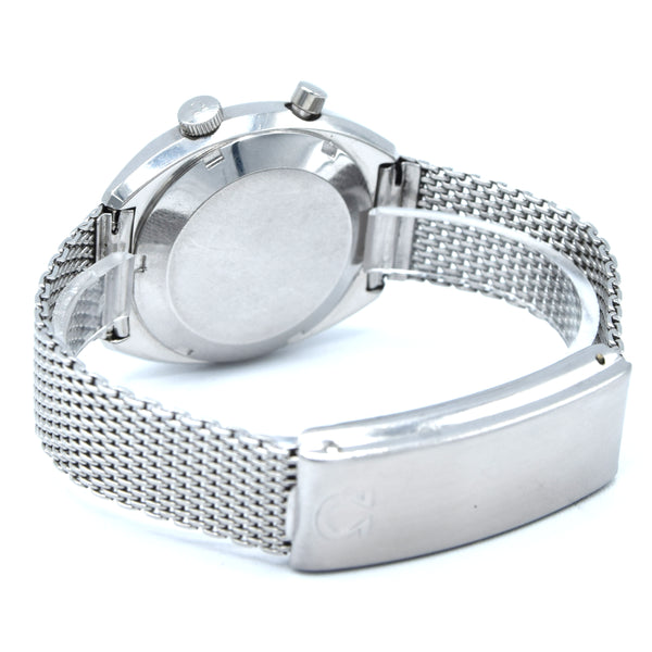 1967 Omega Chronostop Genéve Model 145.010 'Drivers' with Grey Sloped Dial in Stainless Steel on mesh bracelet