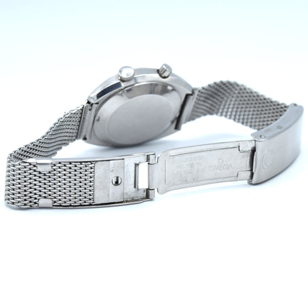 1967 Omega Chronostop Genéve Model 145.010 'Drivers' with Grey Sloped Dial in Stainless Steel on mesh bracelet