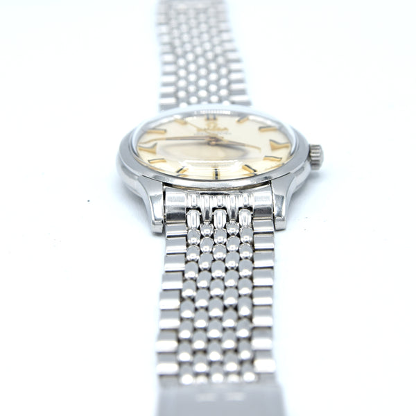 1959 Omega Constellation with original onyx inserted batons Model 14381 on Beads of Rice Bracelet