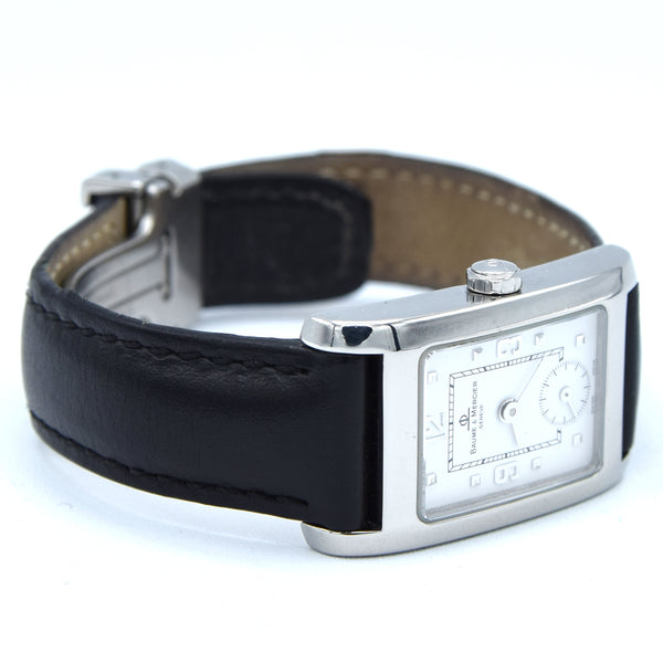 1990s Ladies Baume & Mercier Hampton MV045139 Quartz Wristwatch with White Dial on Deployment