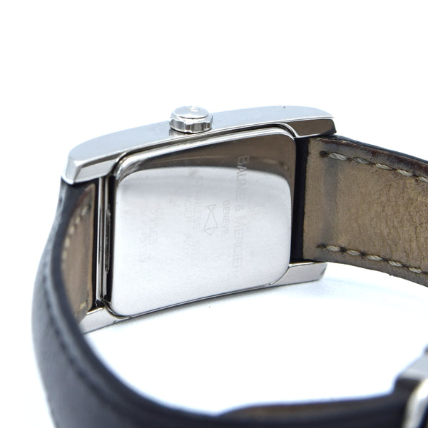 1990s Ladies Baume & Mercier Hampton MV045139 Quartz Wristwatch with White Dial on Deployment