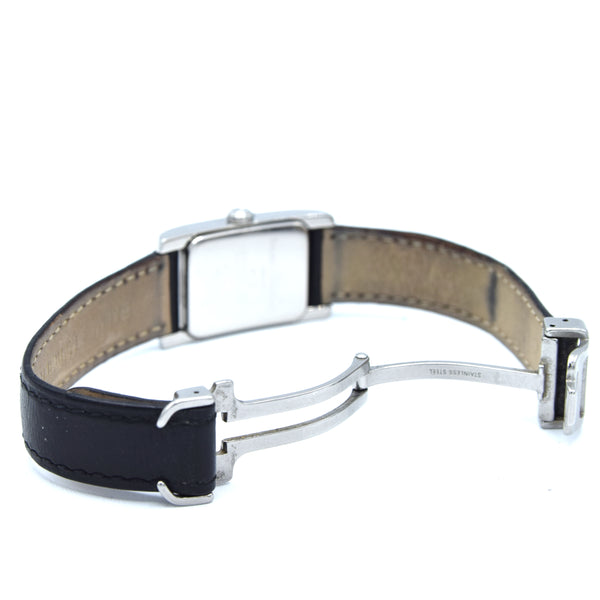 1990s Ladies Baume & Mercier Hampton MV045139 Quartz Wristwatch with White Dial on Deployment