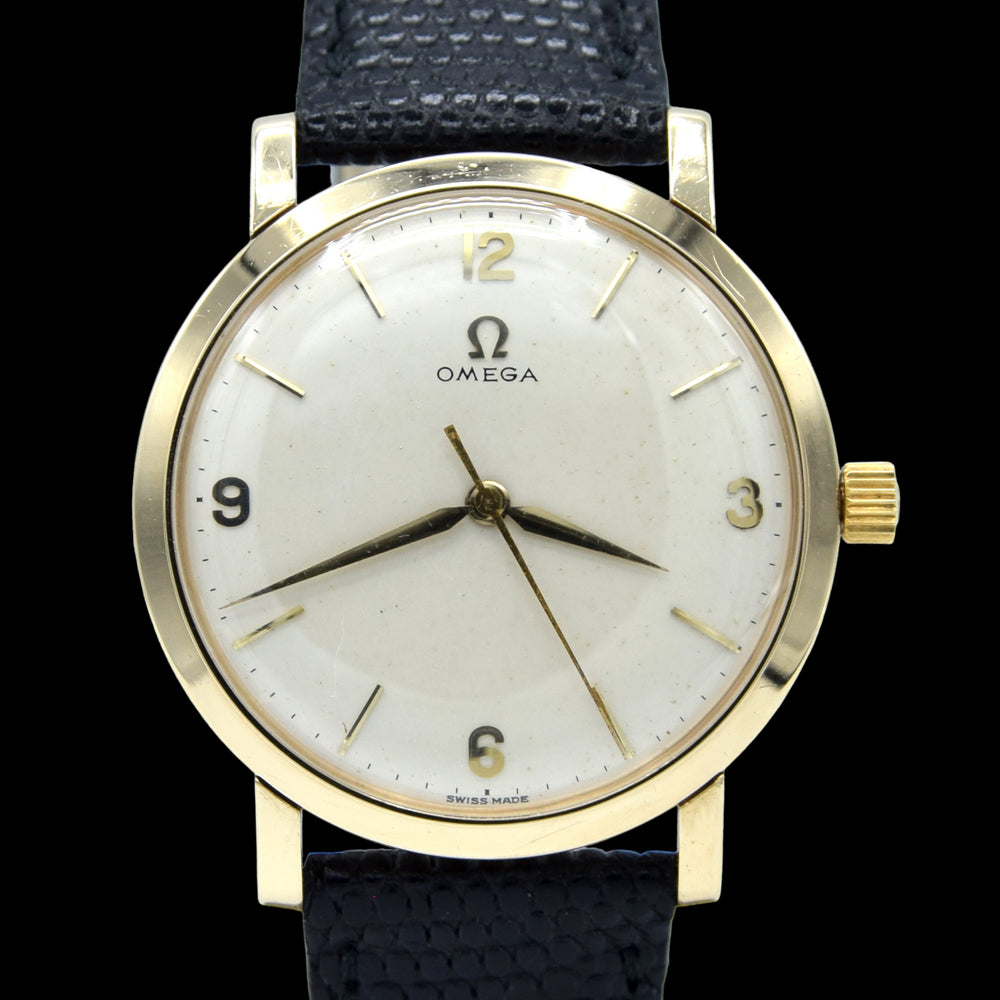 1959 Omega Dress Watch in Solid 9ct Gold English Case Model 14142 all original + Box