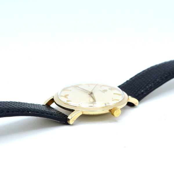 1959 Omega Dress Watch in Solid 9ct Gold English Case Model 14142 all original + Box