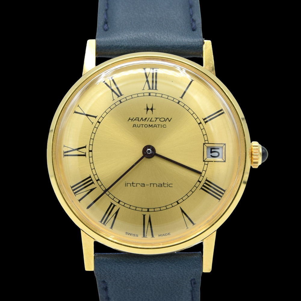 1969 Hamilton Automatic "Intra-Matic Micro-Rotor date swiss Wristwatch with Roman numeral dial Dial