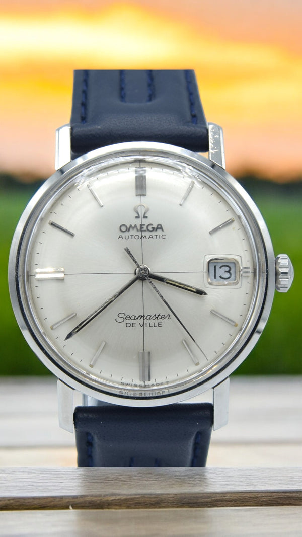 1967 Omega Automatic Seamaster De Ville Date Model 166.020 Wristwatch with cross-hair original dial