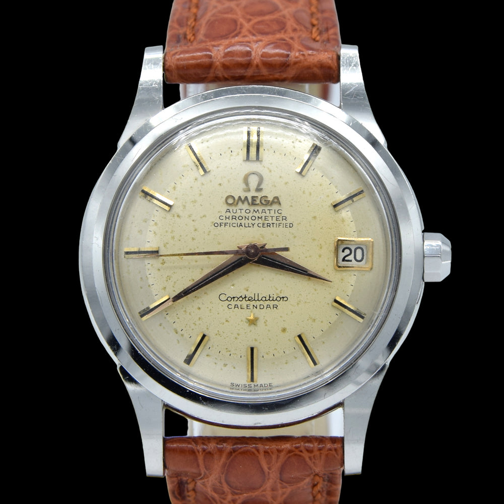 1956/57 Omega Constellation Chronometer Early Model 2943 with two tone Patina Dial in stainless steel