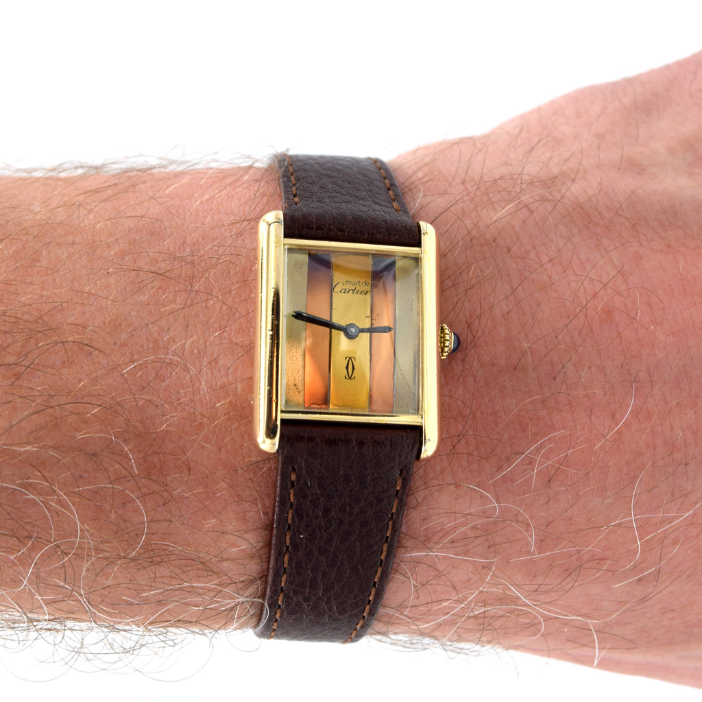 1984 Cartier Ladies Tank Mechanical Manual Wind with Classic Roman Dial and Box & Papers