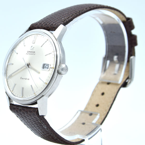 1968 Omega Seamaster Genève Automatic Date Model 166.002 with Mint Condition Satin Silver Dial in Stainless Steel Case