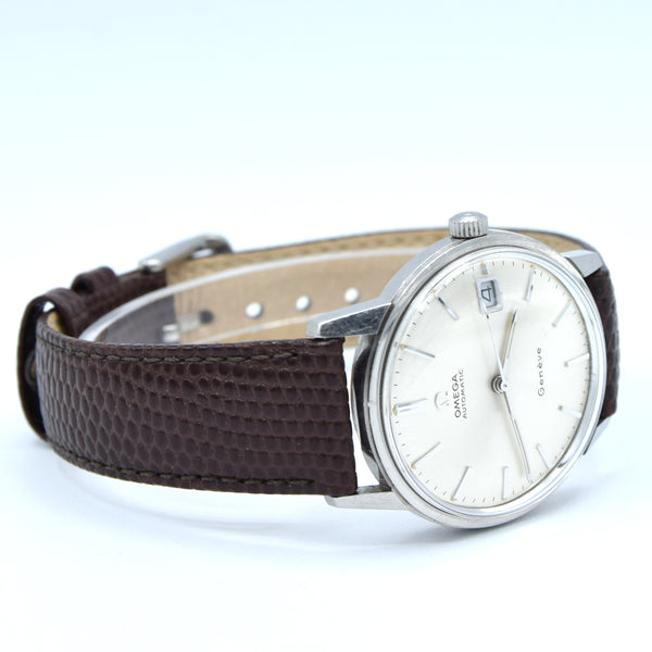 1968 Omega Seamaster Genève Automatic Date Model 166.002 with Mint Condition Satin Silver Dial in Stainless Steel Case
