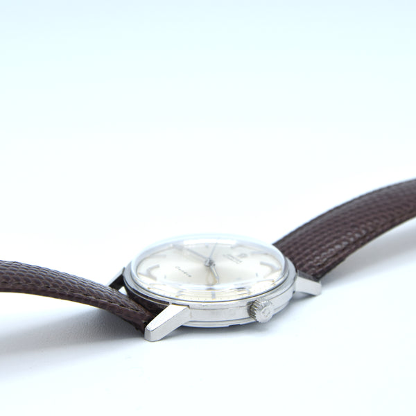 1968 Omega Seamaster Genève Automatic Date Model 166.002 with Mint Condition Satin Silver Dial in Stainless Steel Case