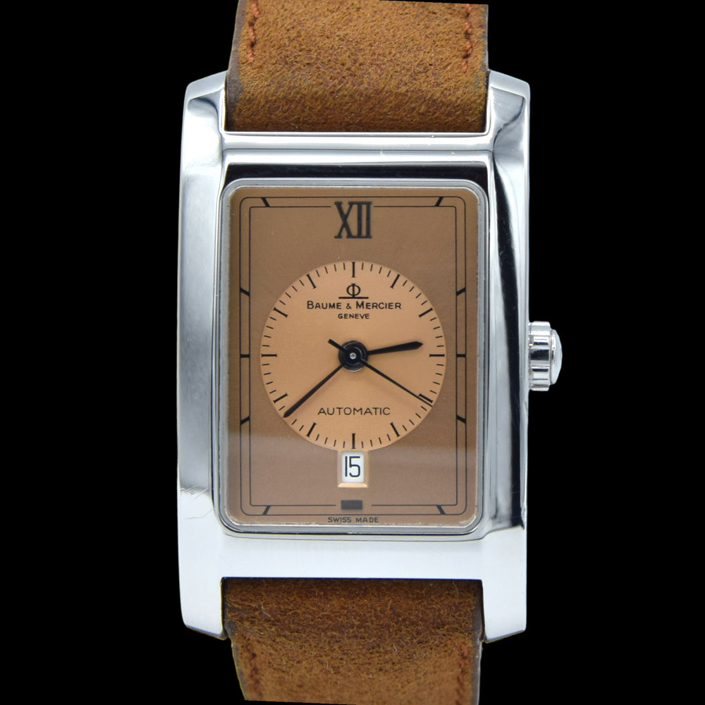 1990s Baume & Mercier Hampton MV045120 Automatic Wristwatch with Two-Tone Copper/Salmon Dial