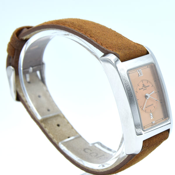1990s Baume & Mercier Hampton MV045120 Automatic Wristwatch with Two-Tone Copper/Salmon Dial