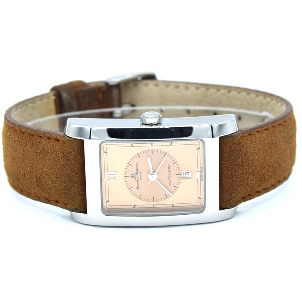 1990s Baume & Mercier Hampton MV045120 Automatic Wristwatch with Two-Tone Copper/Salmon Dial