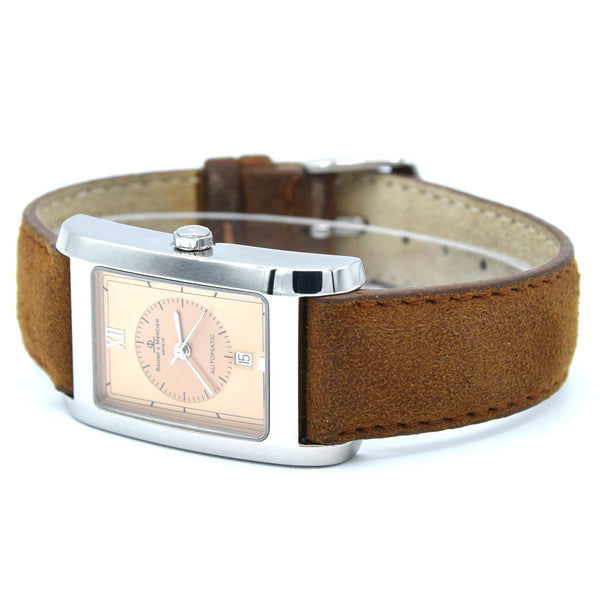1990s Baume & Mercier Hampton MV045120 Automatic Wristwatch with Two-Tone Copper/Salmon Dial