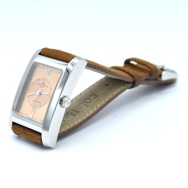 1990s Baume & Mercier Hampton MV045120 Automatic Wristwatch with Two-Tone Copper/Salmon Dial