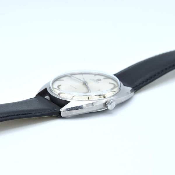 1968 Elegant Omega De Ville Automatic Date Model 166.029 in Stainless Steel with Box & Papers