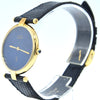 1990s Cartier Ronde with Lapis-Type Dial and Vendôme Lugs in 925 Sterling Silver Gilt Vermeil Case with Box
