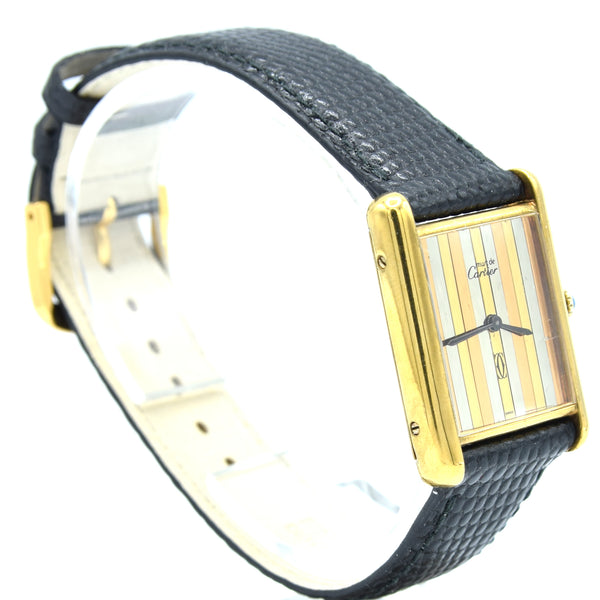1970s Cartier Tank Mechanical Manual Wind with Tri Colour