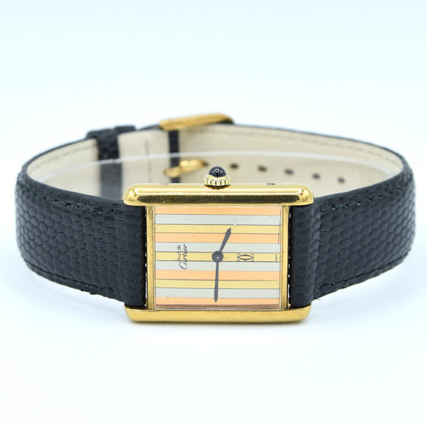1970s Cartier Tank Mechanical Manual Wind with Tri Colour