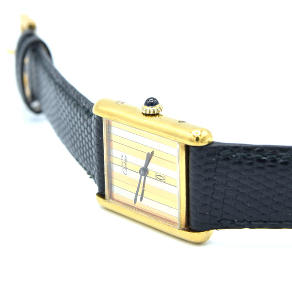 1970s Cartier Tank Mechanical Manual Wind with Tri Colour