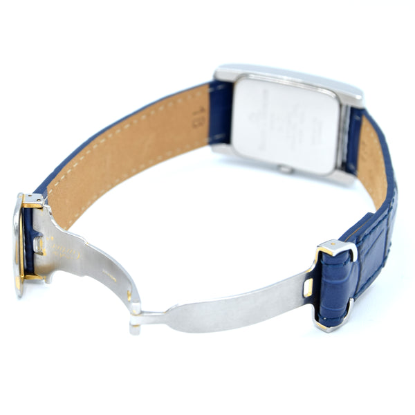 1990s Baume & Mercier Hampton MV045120 Automatic Date Wristwatch with White Dial on Deployment