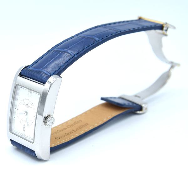 1990s Baume & Mercier Hampton MV045120 Automatic Date Wristwatch with White Dial on Deployment