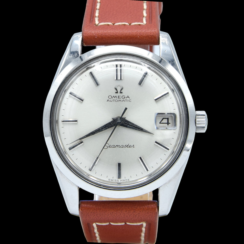 (RESERVED) 1964 Omega Seamaster Automatic Date Model 166.010 with Satin Silver Dial in Stainless Steel