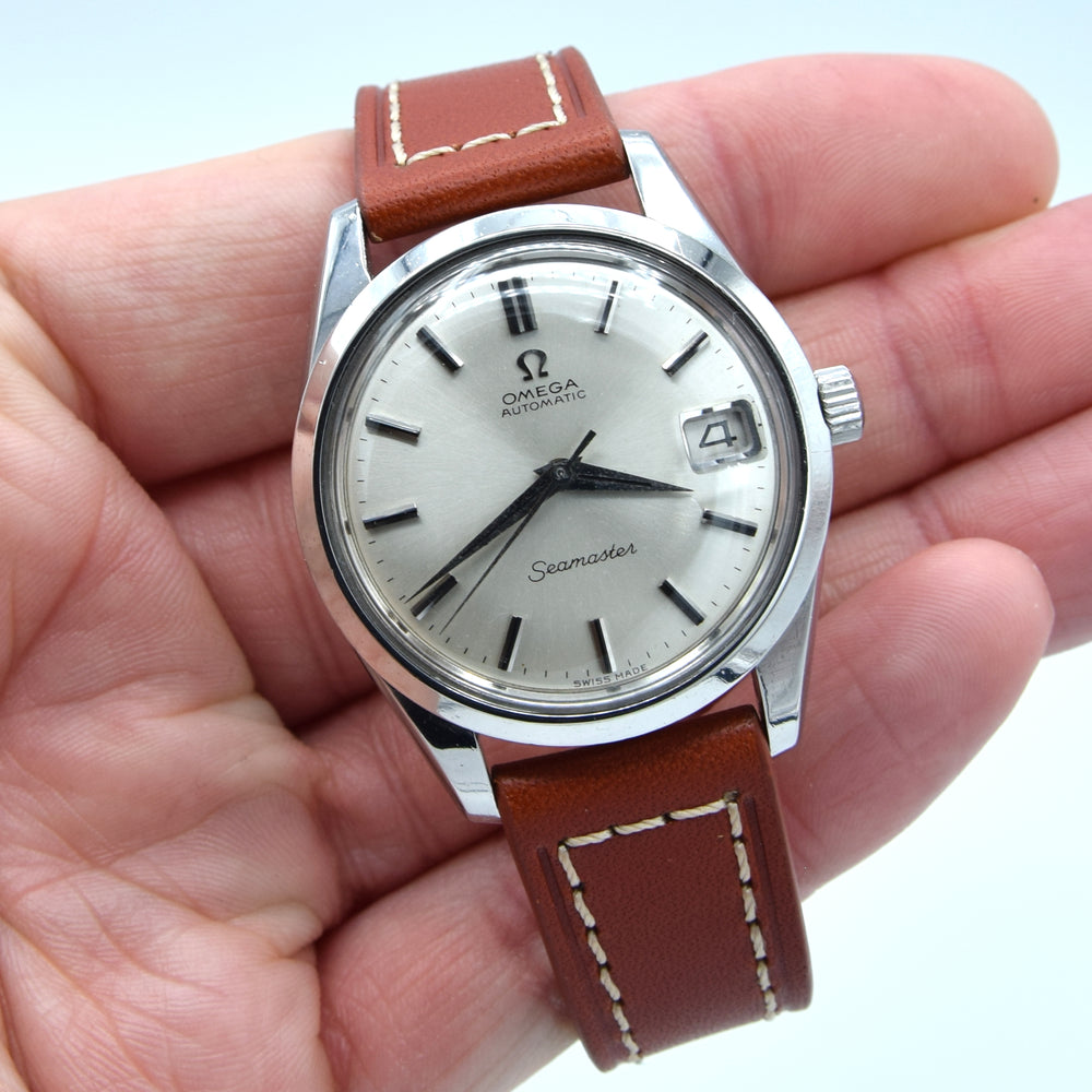 (RESERVED) 1964 Omega Seamaster Automatic Date Model 166.010 with Satin Silver Dial in Stainless Steel