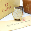 1952 Omega Manual Wind Dress Watch Model 13322 in 9ct Gold with Mixed Arrow and Arabic Numerals Sub Seconds with Box, Books and Original Gold Buckle