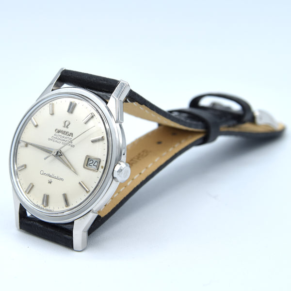 1966 Omega Sharp Constellation Date Automatic Chronometer with Dog Leg Lugs Model 168.005 in Stainless Steel