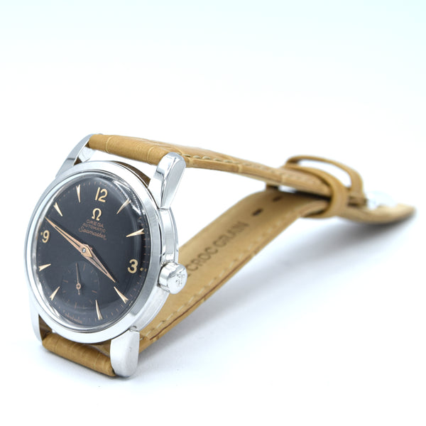 1956 Omega Seamaster Automatic Wristwatch Model 2846/2848 with Original Gilt Black Dial