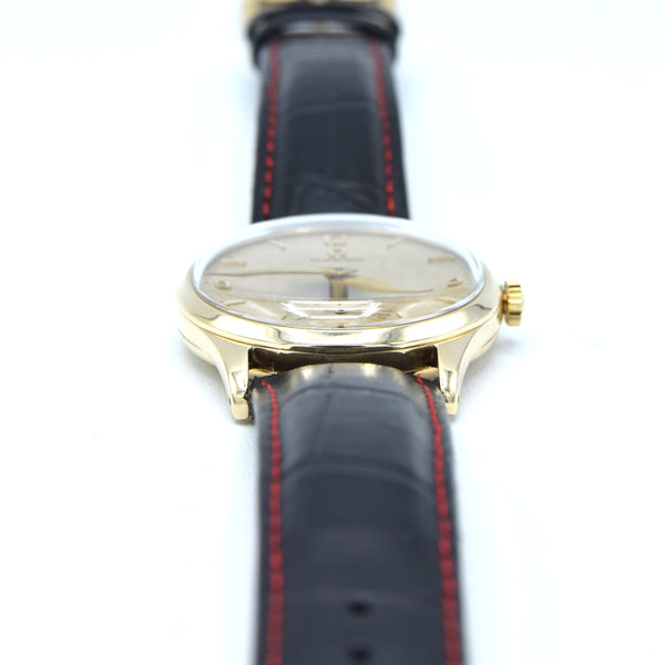 1952 Omega Dress Watch Model 13322 in 9ct Gold with Mother of Pearl Patina Effect Dial with Sub Seconds and Original 9ct Gold Buckle