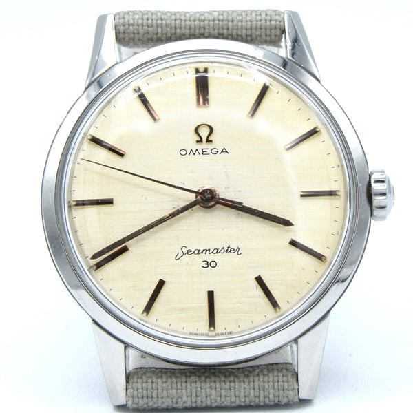 (Reserved)1963 Stunning Omega Seamaster 30 Model 135.003 Manual Wind with Rare Original Linen Dial - all original