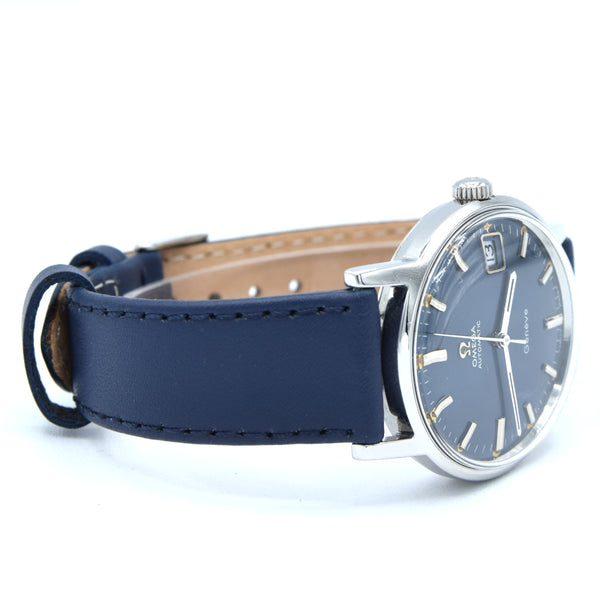 1969 Omega Geneve Automatic Date Model 166.070 with Stunning Rare Electric Blue Dial caliber 565